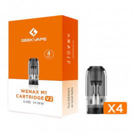 Pack de 4 pods 2ml Wenax M1 V2 + résistance GeekVape