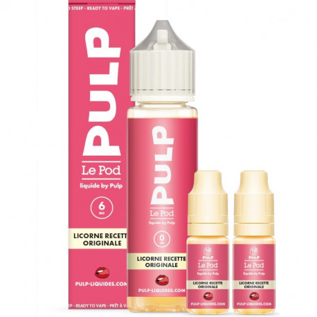 Pack 40ml + 2x10ml Licorne Recette Originale Pod Liquide Pulp - 06mg